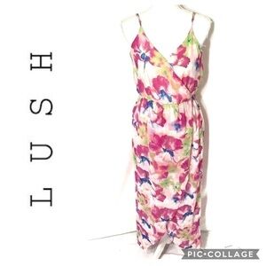 Lush Maxi Tulip Hem Floral Dress Medium Women’s